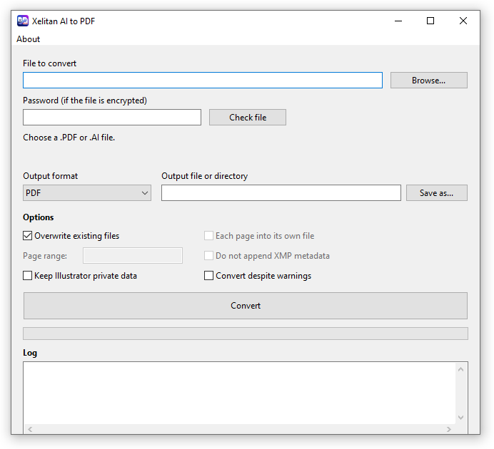 Xelitan AI2PDF main window